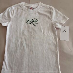 Jordan White Tee with Green Graphic